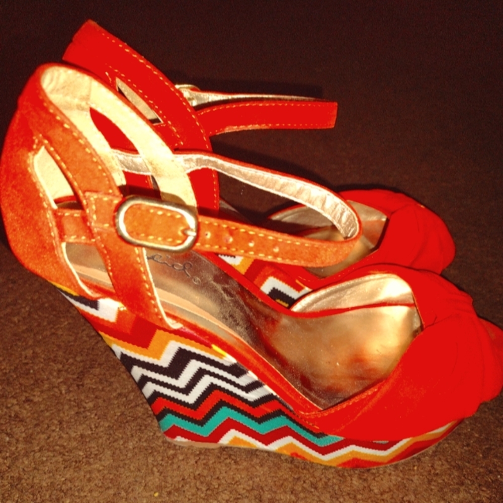 Aztec Print Wedge Espadrilles